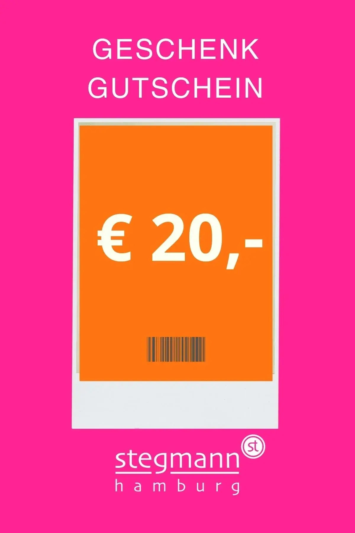 Geschenkgutschein 20 Euro vom Hamburger Modelabel stegmann mode