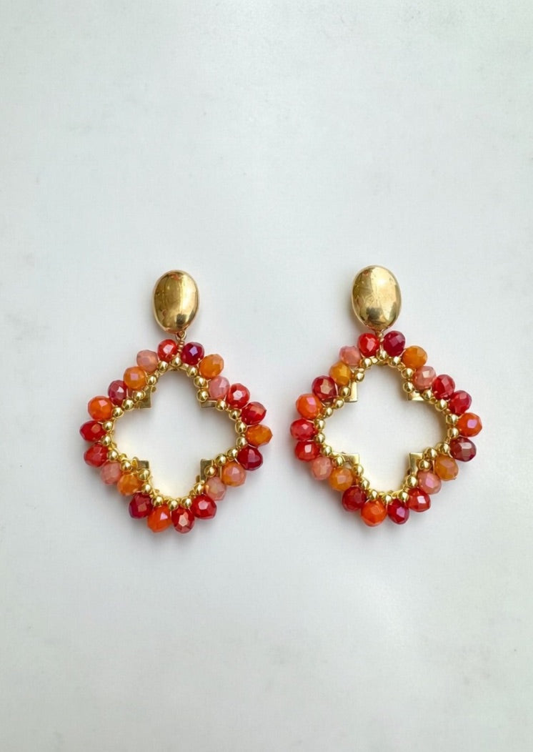 Ohrringe Perlen Kleeblatt