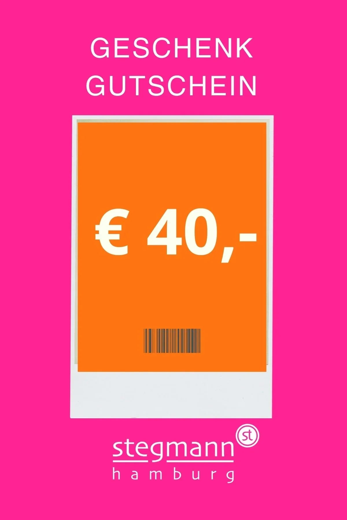 Geschenkgutschein 40 Euro vom Hamburger Modelabel stegmann mode