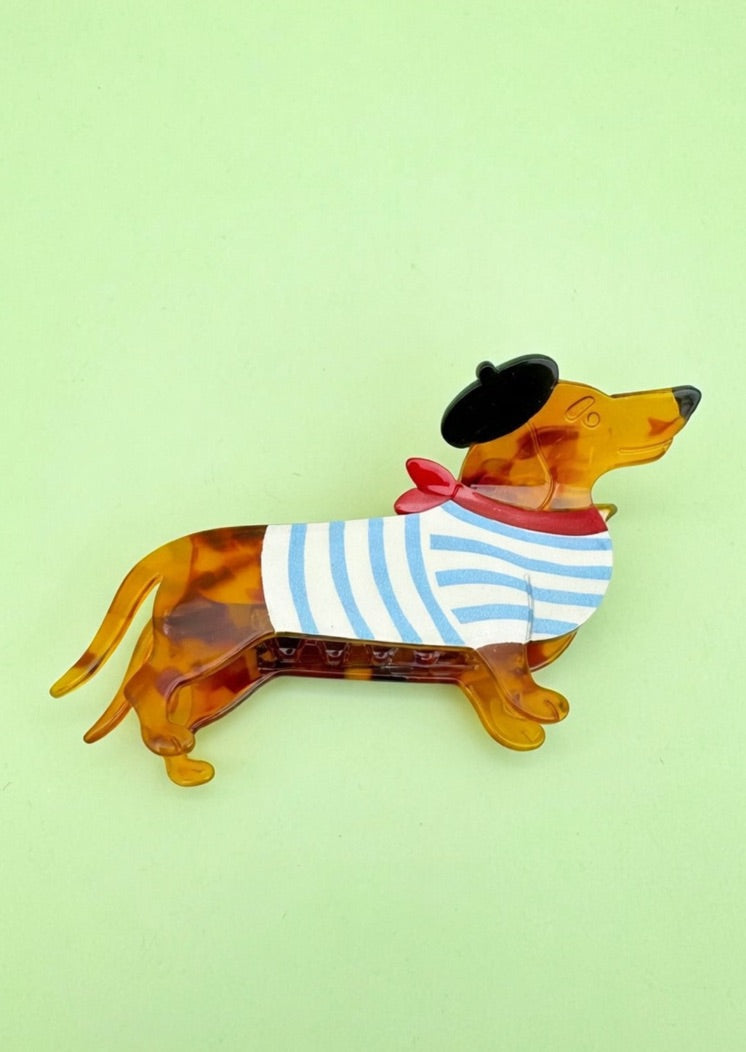 Haarklammer in Dackelform