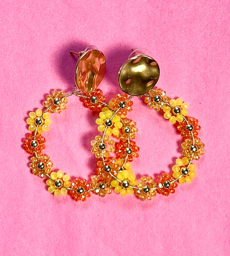 Creole mit Blüten in Gelb und Orange vom Hamburger Modelabel stegmann mode