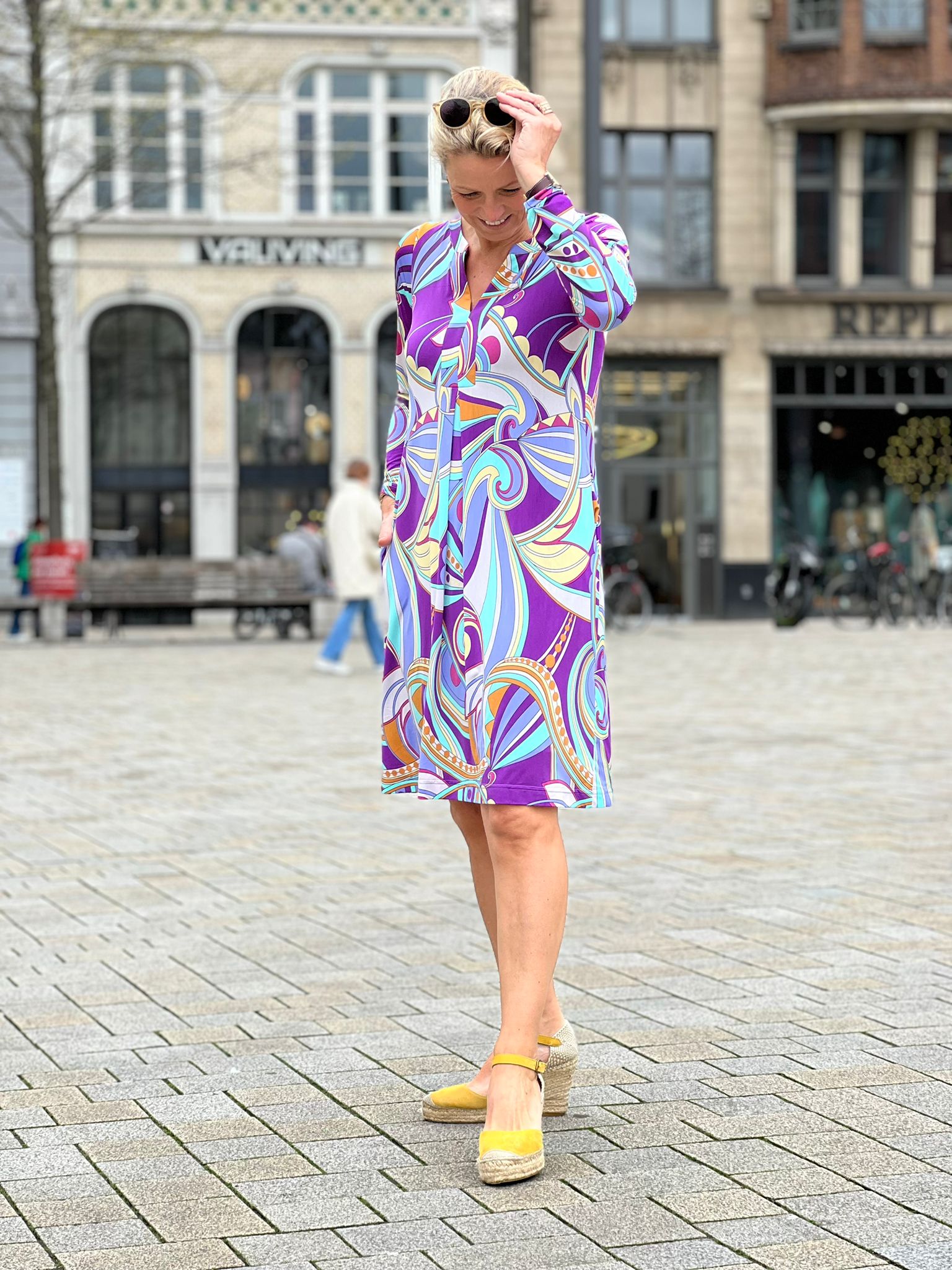 Kleid mit Muster von dem Hamburger Modelabel stegmann mode