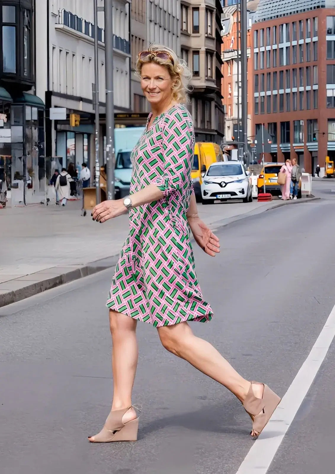 Kleid mit Muster von dem Hamburger Modelabel stegmann mode