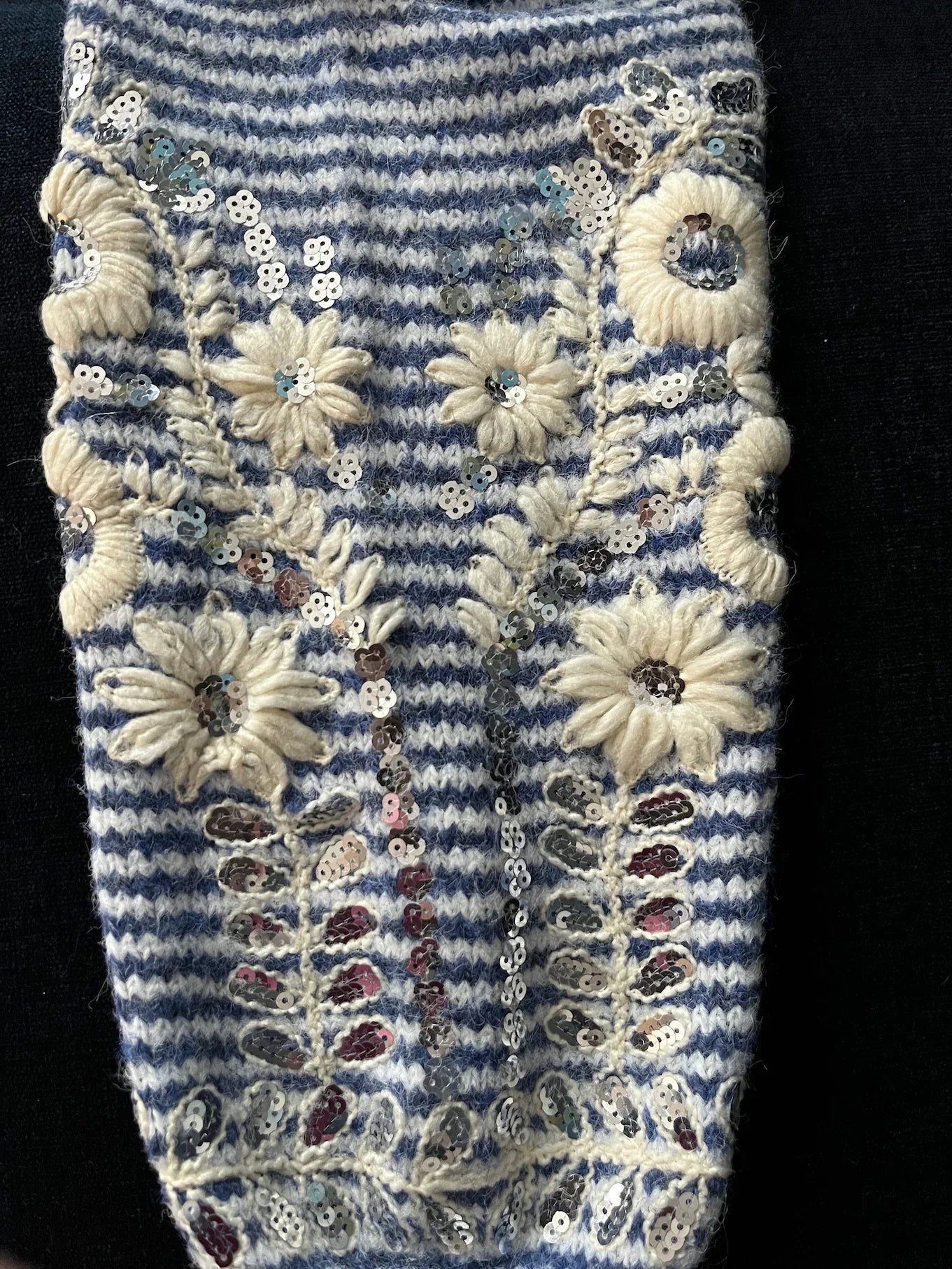 Close Up von Wollstickerei vom Hamburger Modelabel stegmann mode