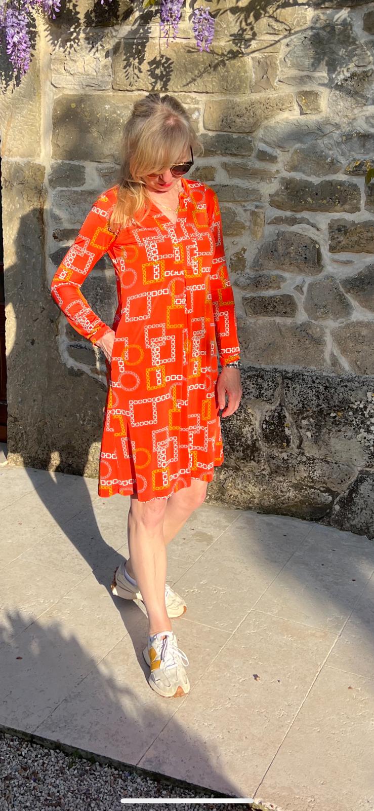 Kleid mit Muster von dem Hamburger Modelabel stegmann mode