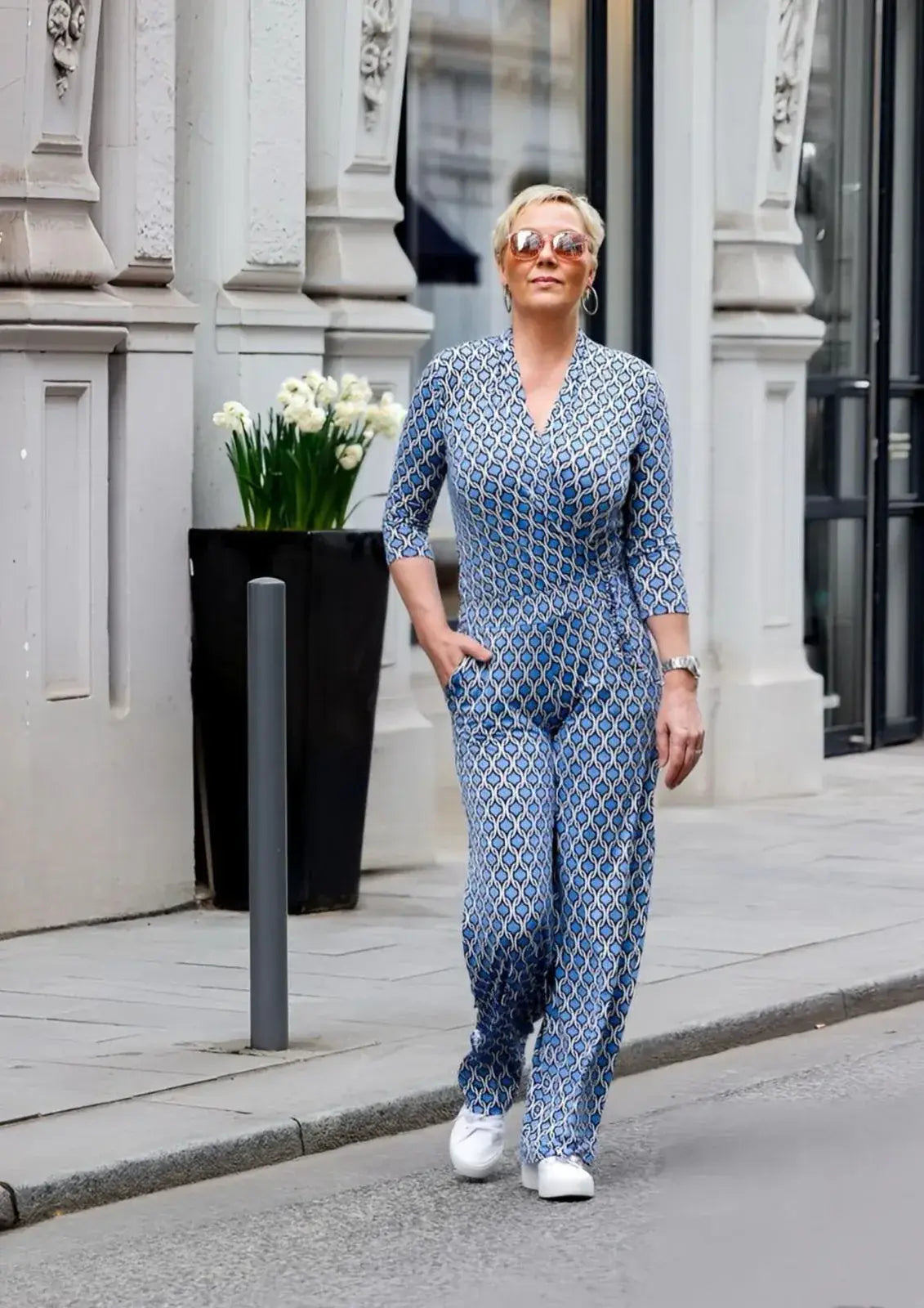 Jumpsuit mit Muster von dem Hamburger Modelabel stegmann mode