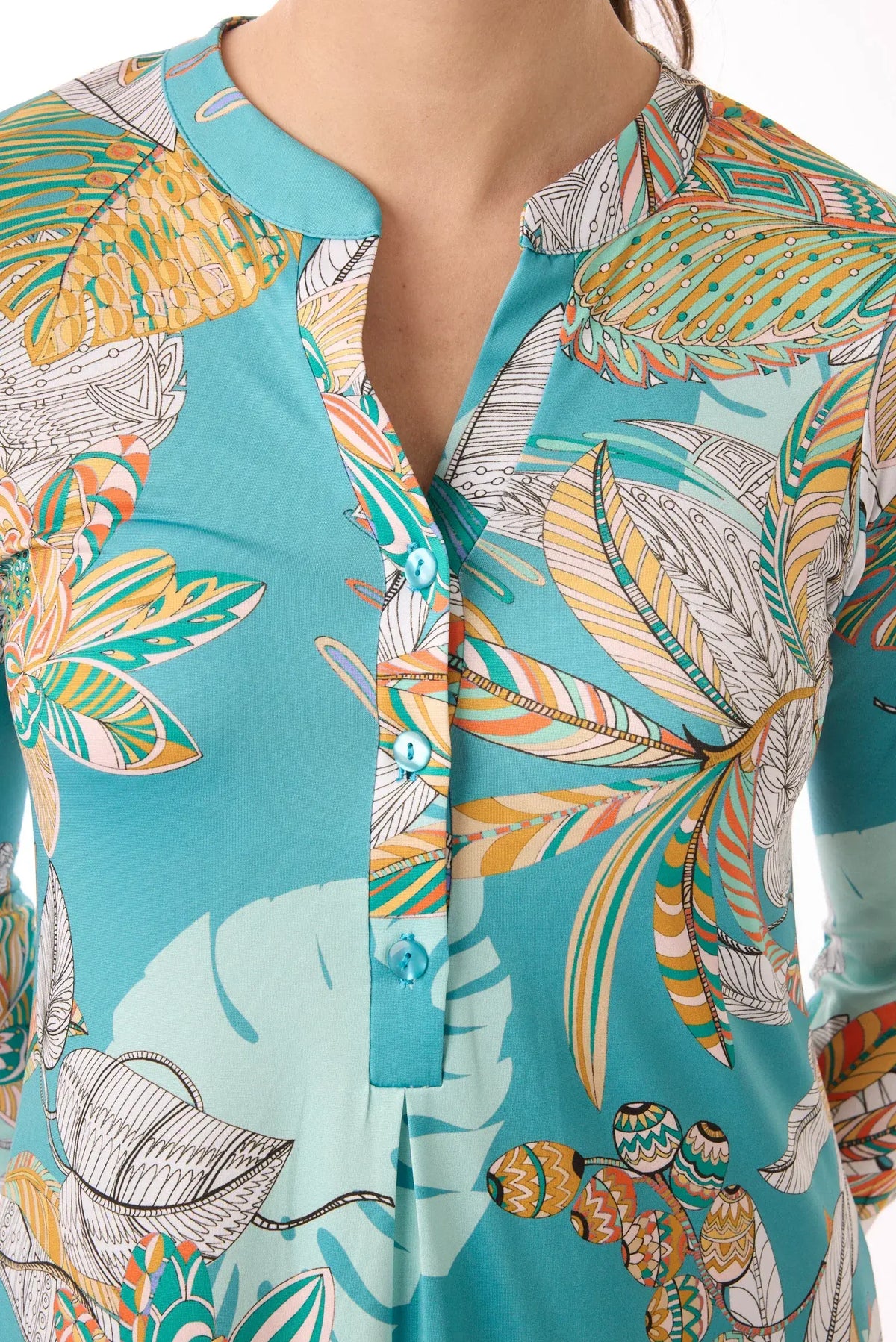Kleid mit Knopfleiste und Muster von dem Hamburger Modelabel stegmann mode