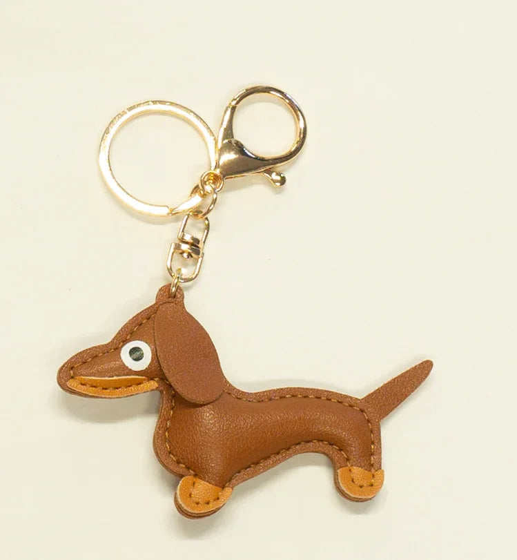 Schlüsselanhänger mit Dackel Motiv Farbe braun vom Hamburger Modelabel stegmann mode