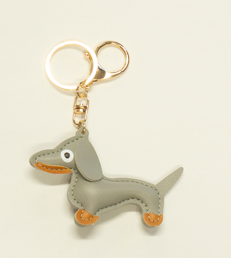 Schlüsselanhänger mit Dackel Motiv Farbe grau vom Hamburger Modelabel stegmann mode
