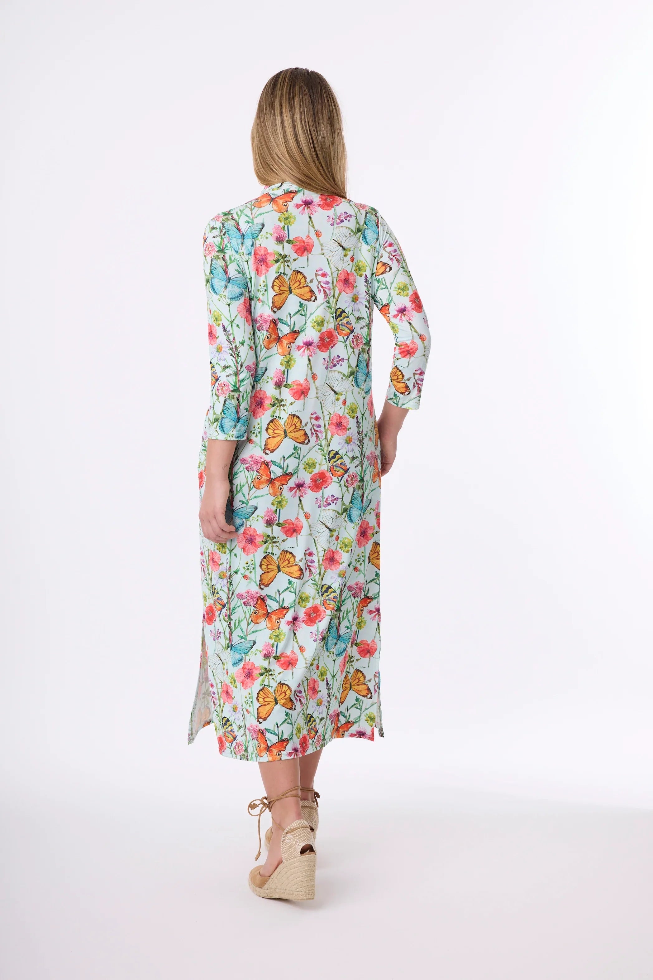 Midikleid Happy im Print Papillon Bleu vom Hamburger Modelabel stegmann mode