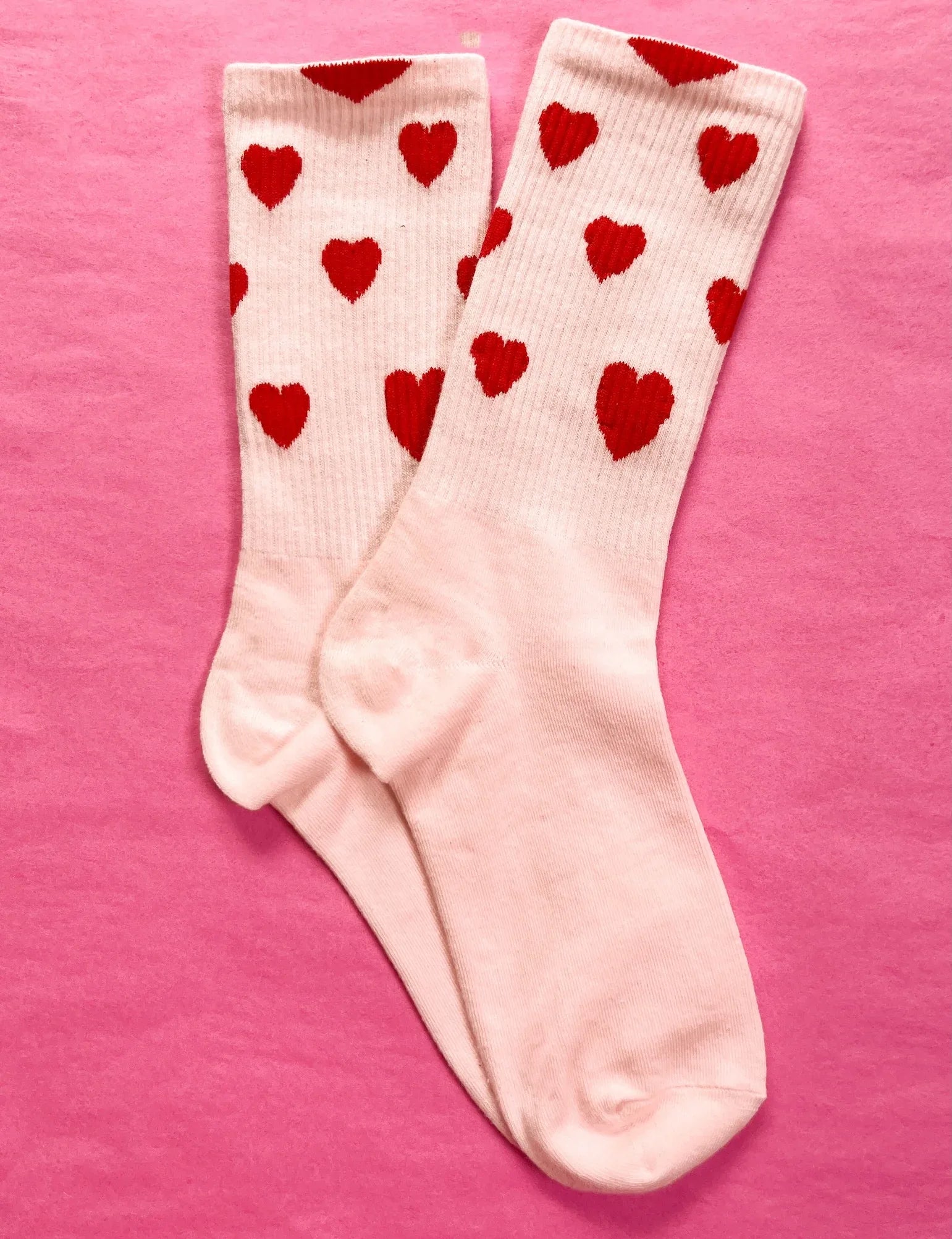 Rosa Socken mit Herzen vom Hamburger Modelabel stegmann mode