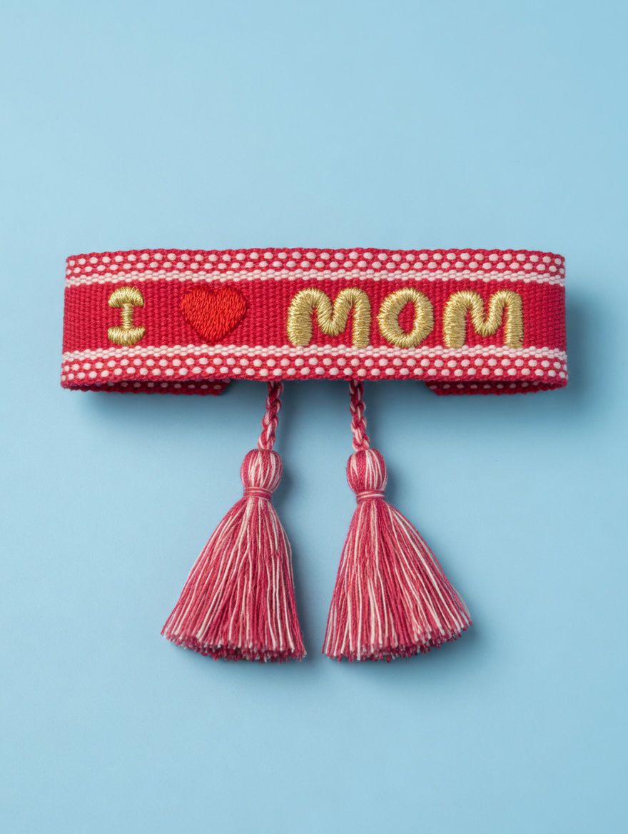 Gewebtes Armband mit Statement "I love Mum" vom Hamburger Modelabel stegmann mode