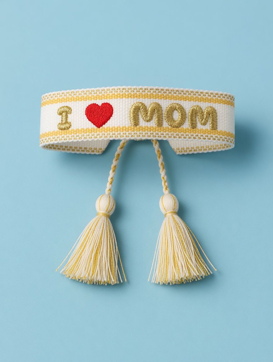 Gewebtes Armband mit Statement "I love Mum" vom Hamburger Modelabel stegmann mode