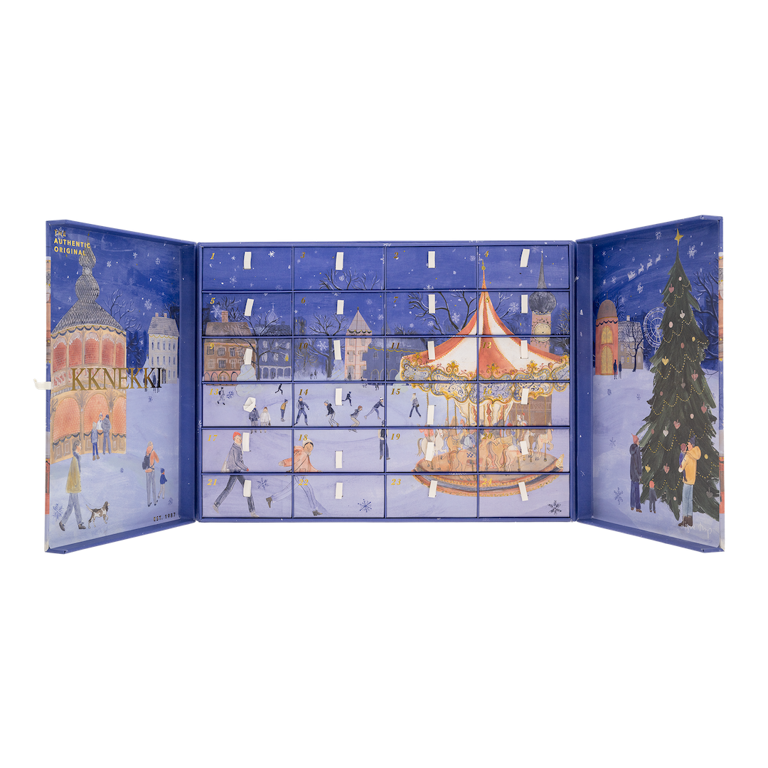 Original KKNEKKI Adventskalender 2025 offen vom Hamburger Modelabel stegmann mode
