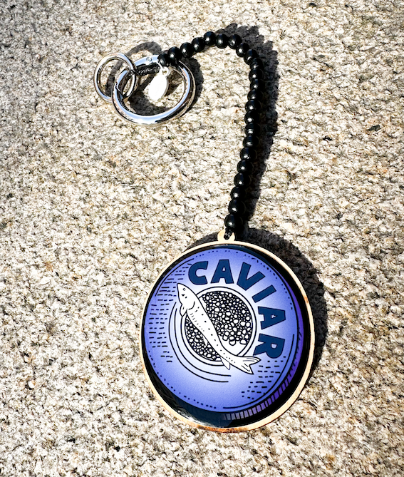 Taschen und Schlüsselanhänger mit Caviar Motiv vom Hamburger Modelabel stegmann mode