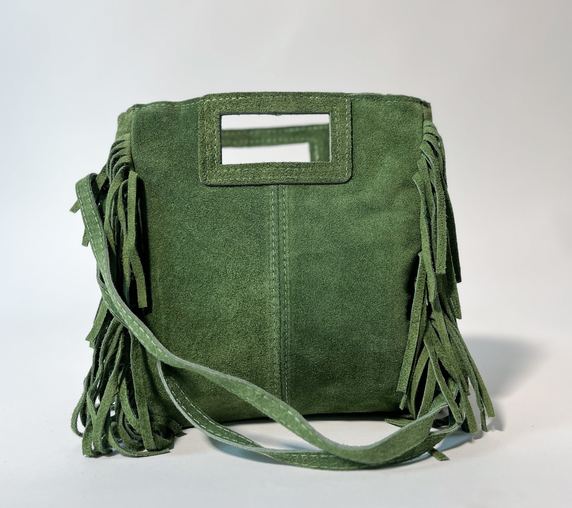 angesagte Fransentasche in Grün vom Hamburger Modelabel stegmann mode