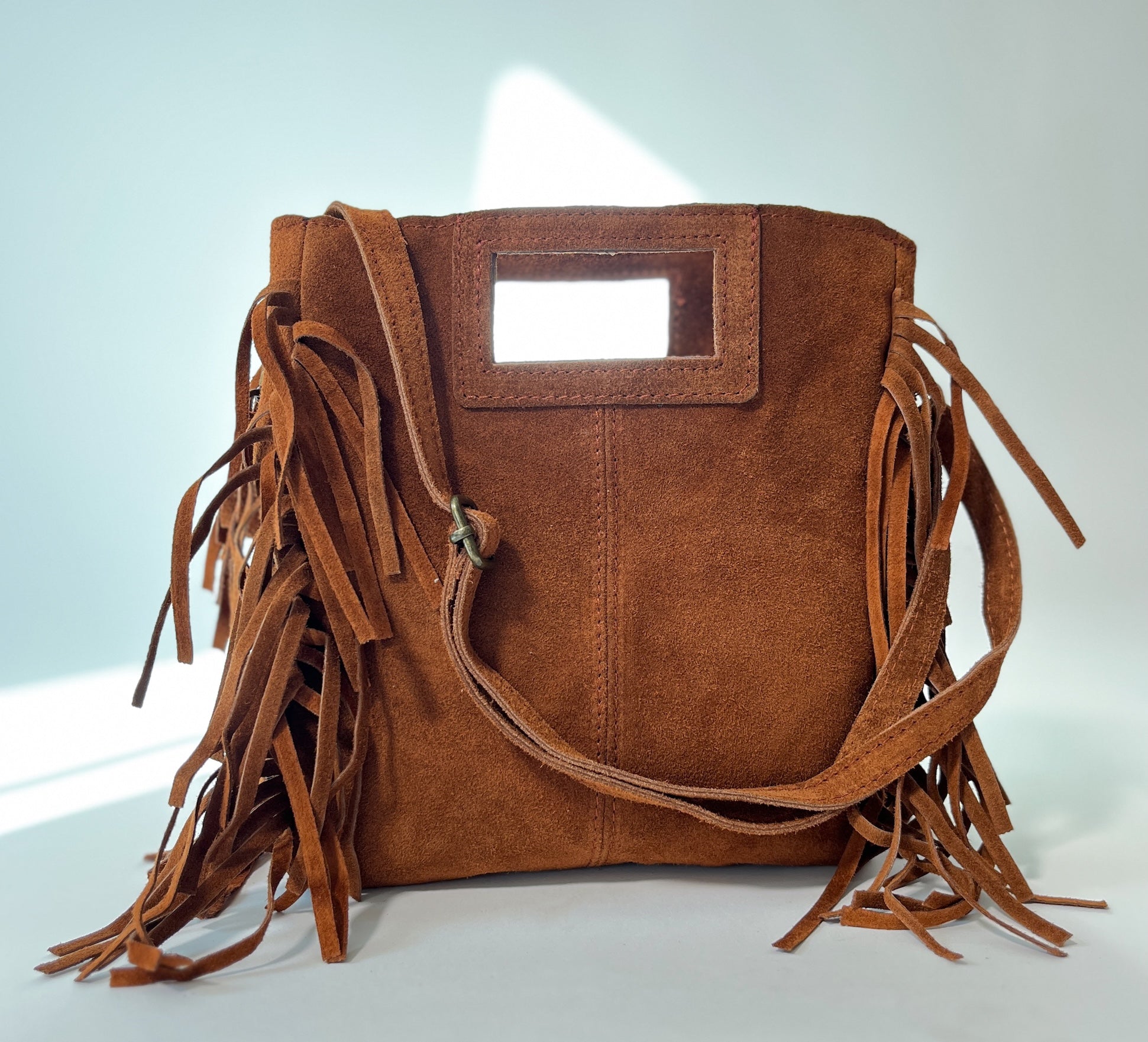 angesagte Fransentasche in Mocca vom Hamburger Modelabel stegmann mode