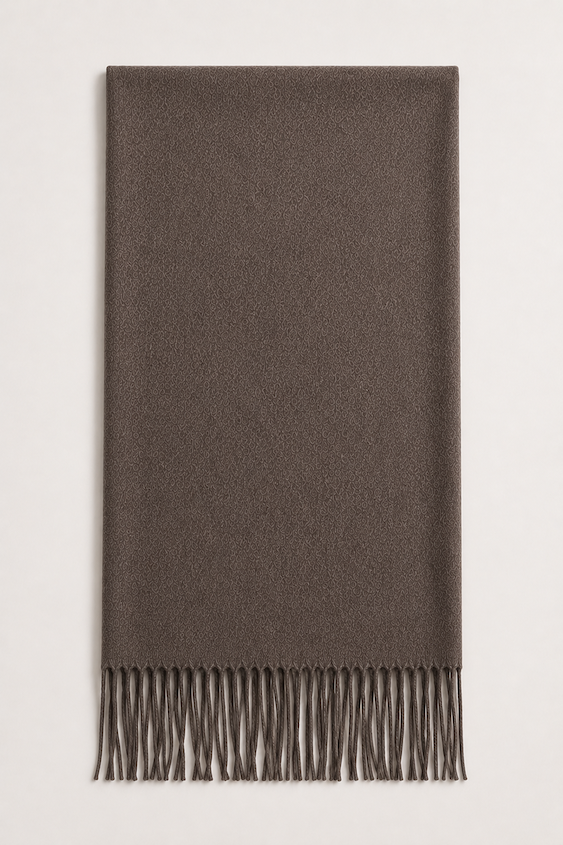 Produktfoto von Pashmina Schal in der Farbe Braun Melange vom Hamburger Modelabel Stegmann Mode