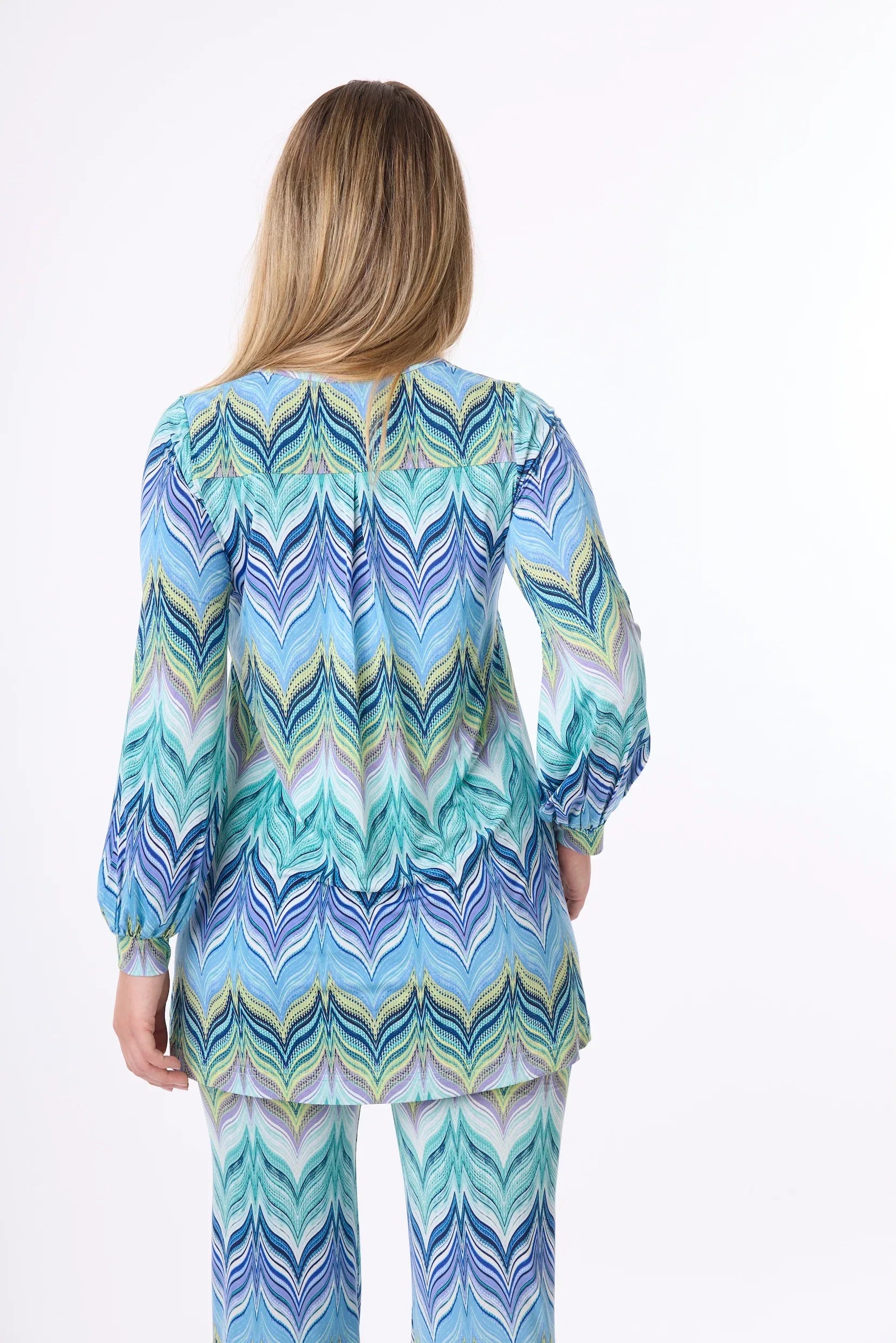 Tunika Pixie im Print Zick Zack Violet vom Hamburger Modelabel stegmann mode