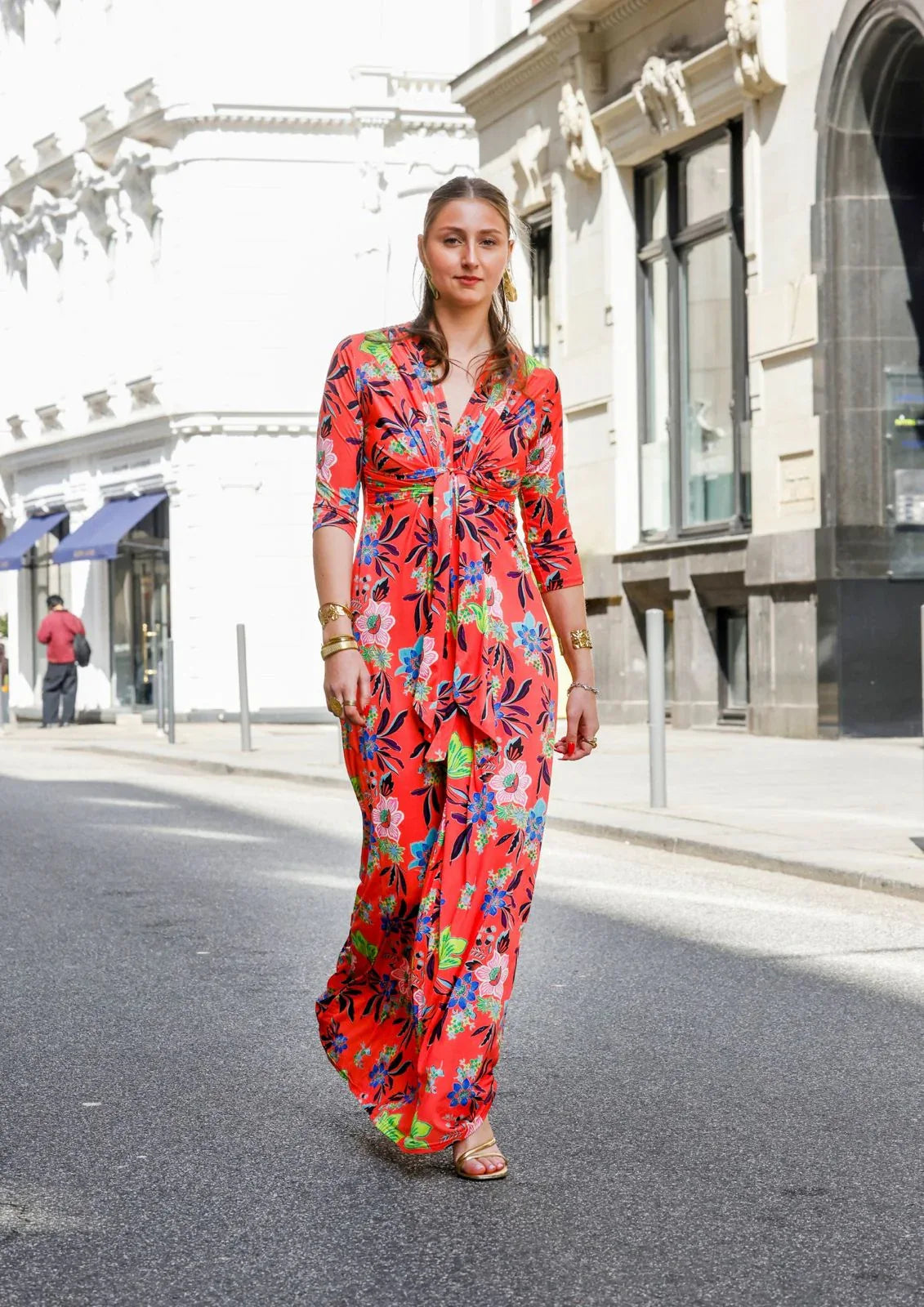 Langes Kleid mit Muster von dem Hamburger Modelabel stegmann mode