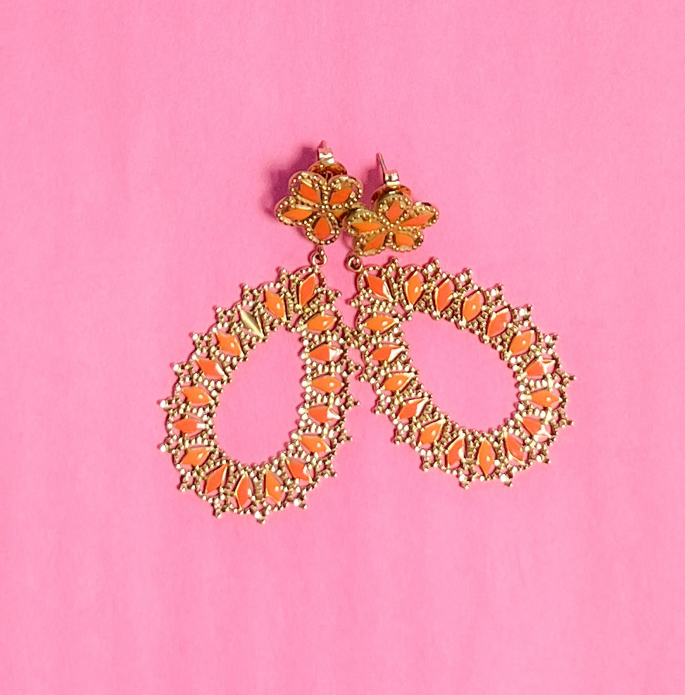 Ohrring Tropfenform Orange vom Hamburger Modelabel stegmann mode