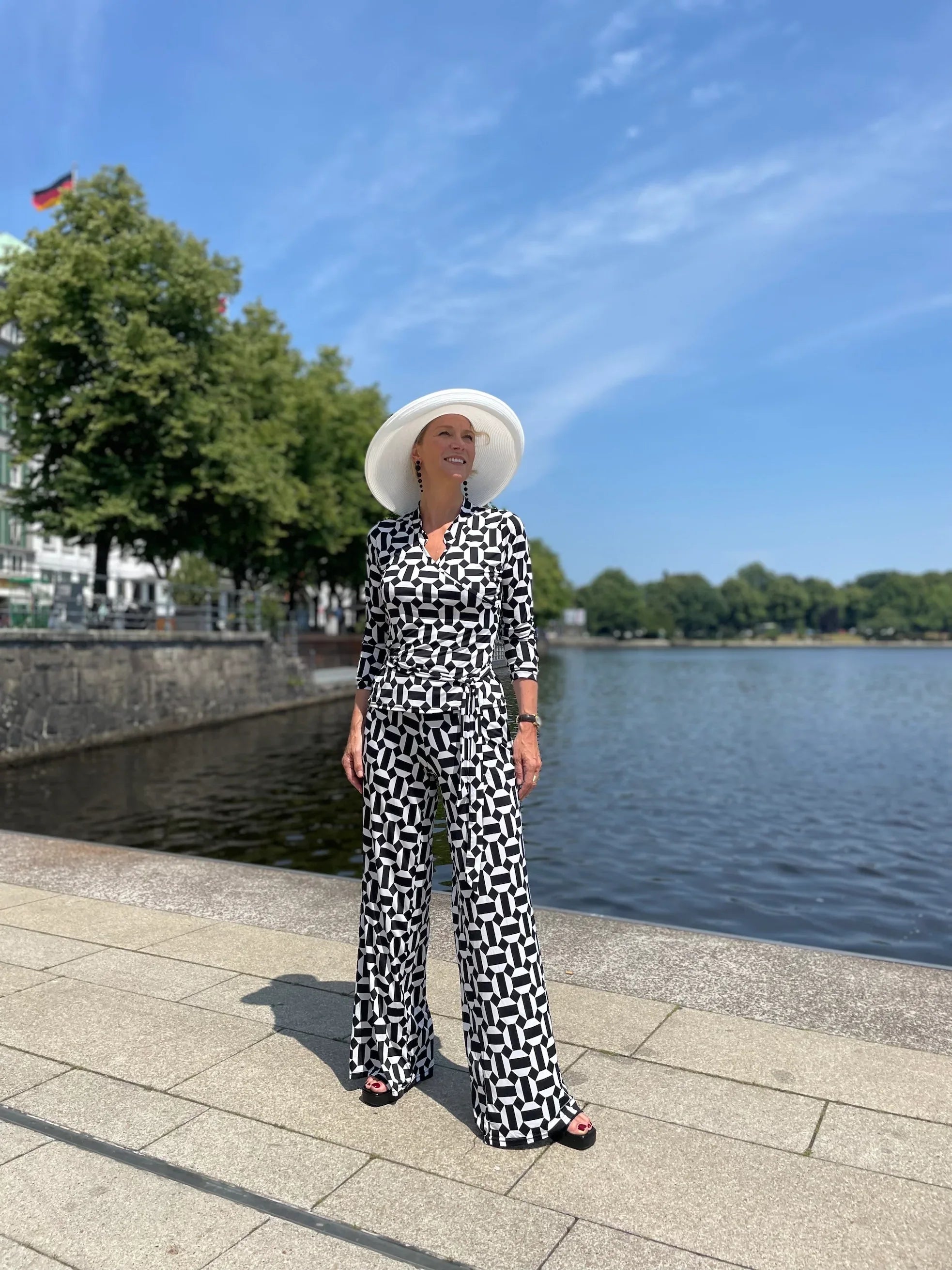 Marlene Hose mit Muster von dem Hamburger Modelabel stegmann mode