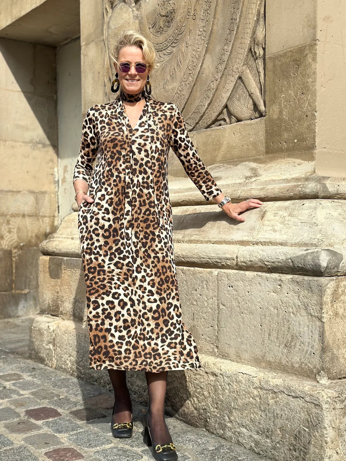 Midikleid mit Muster von dem Hamburger Modelabel stegmann mode