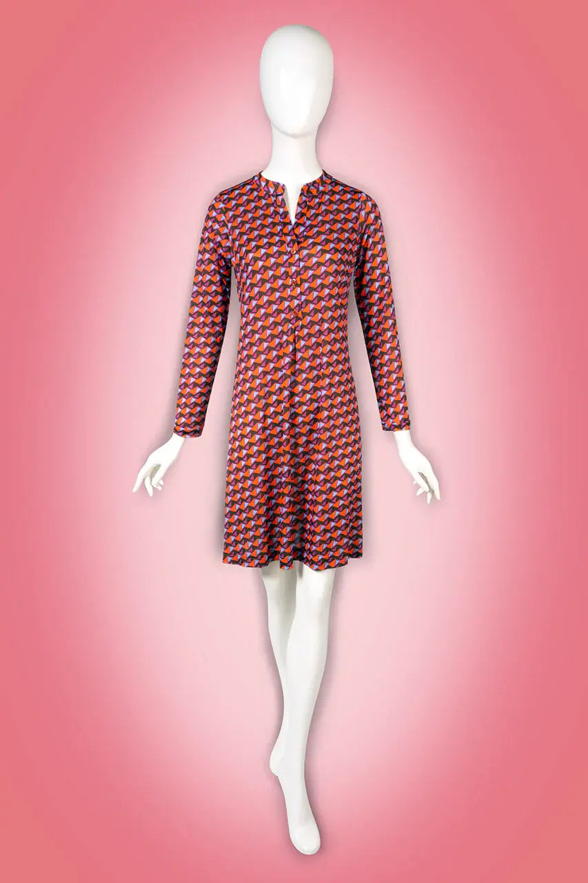 Kleid mit Knopfleiste und Muster von dem Hamburger Modelabel stegmann mode