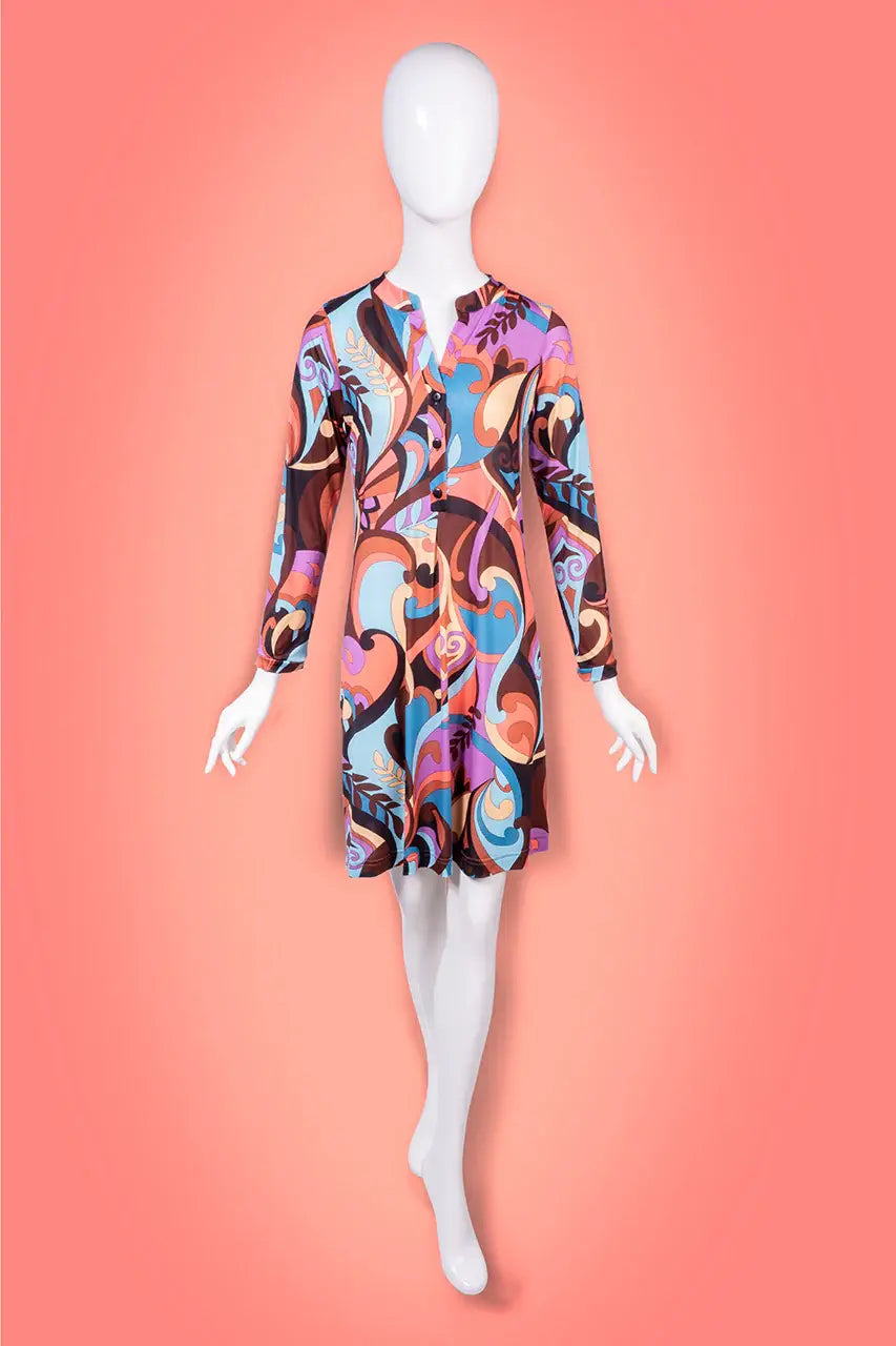 Kleid mit Knopfleiste und Muster von dem Hamburger Modelabel stegmann mode