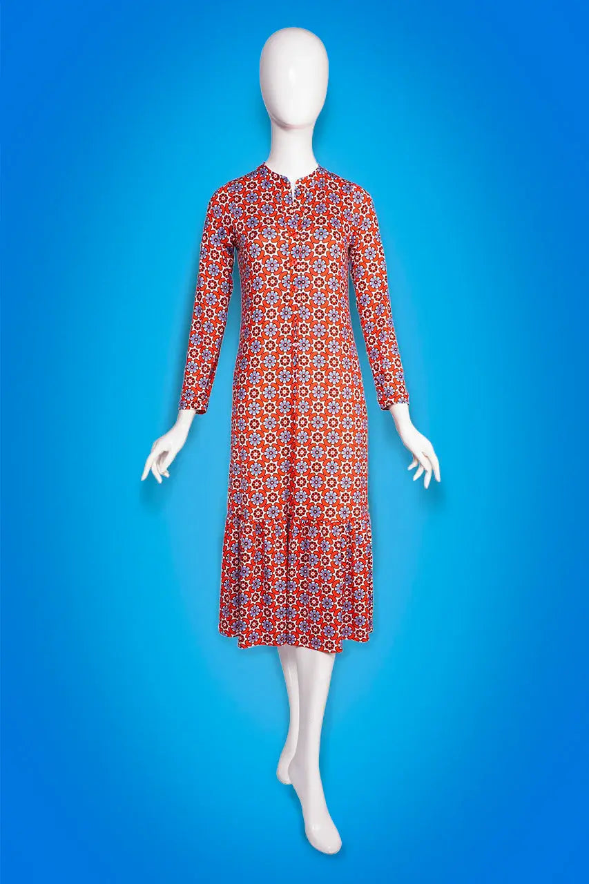 Langes Kleid mit Muster vom Hamburger Modelabel stegmann mode