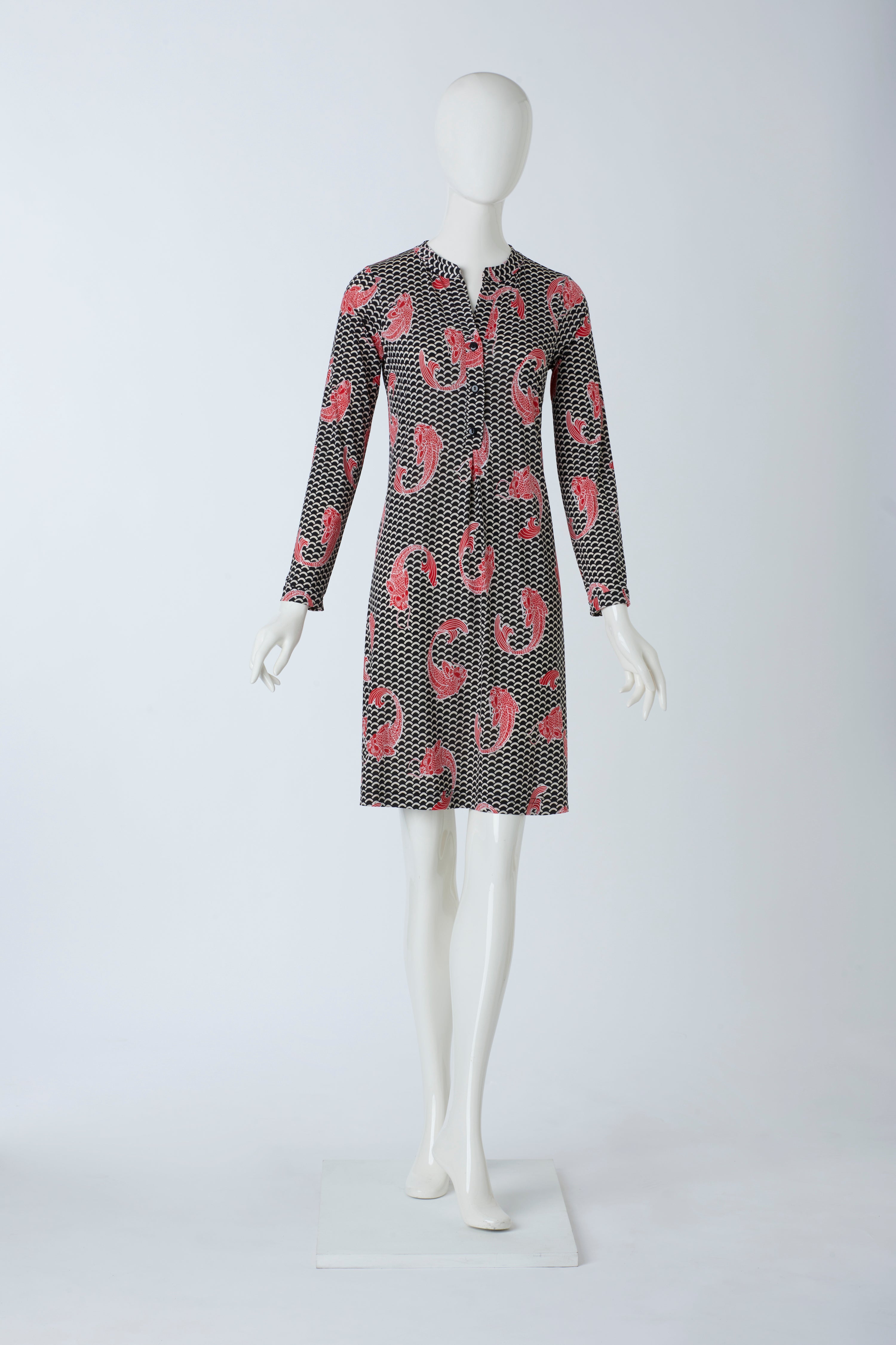 Kleid mit Knopfleiste und Muster von dem Hamburger Modelabel stegmann mode