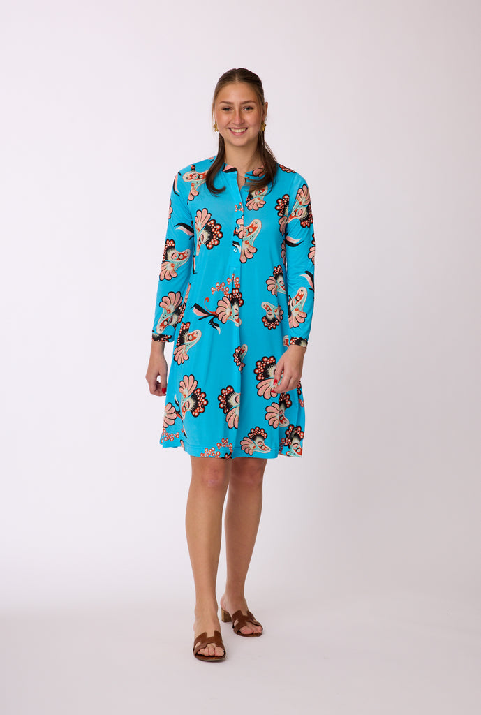 Kleid mit Knopfleiste und Muster von dem Hamburger Modelabel stegmann mode