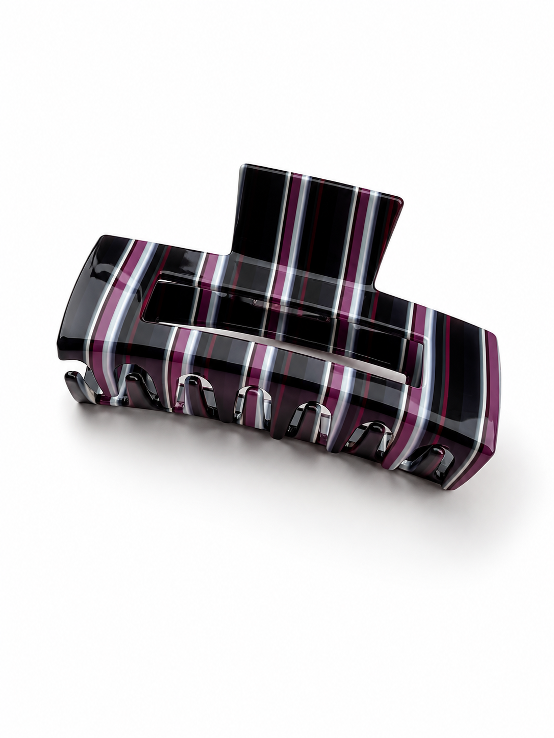 Hair clip striped rectangular