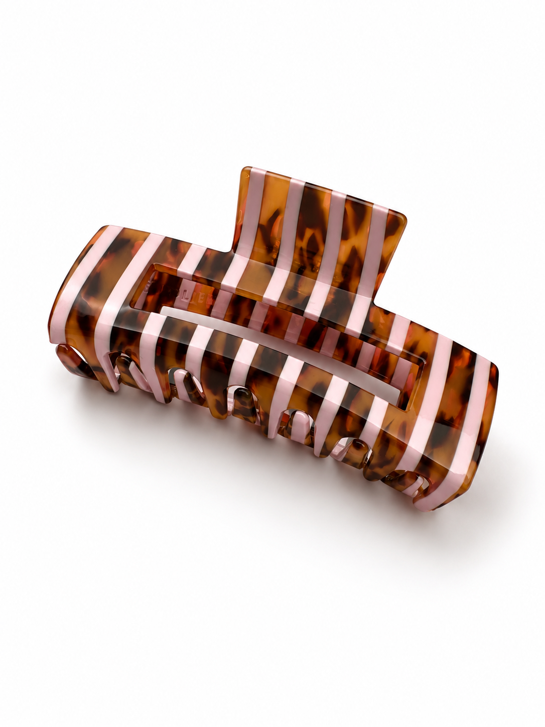 Hair clip striped rectangular