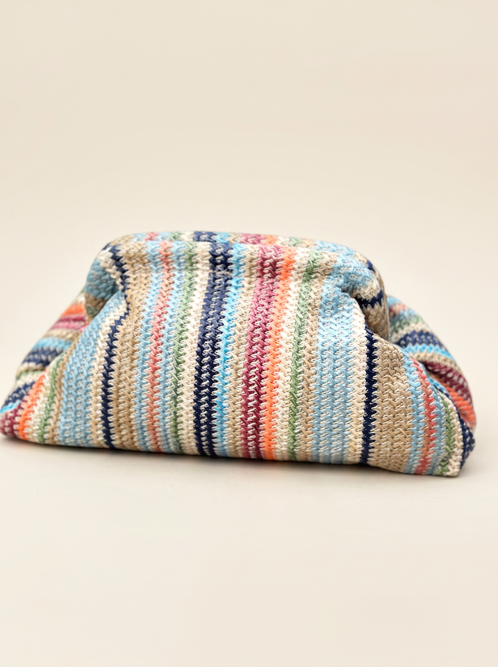 Clutch in Bastoptik Multifarben vom Hamburger Modelabel Stegmann Mode
