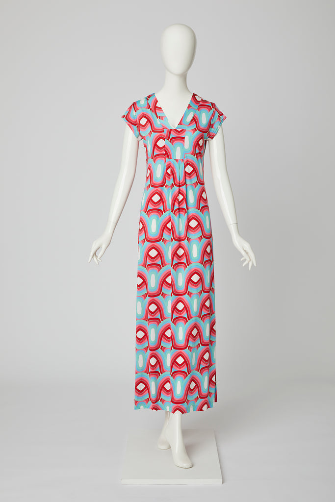 langes Kleid mit Muster von dem Hamburger Modelabel stegmann mode
