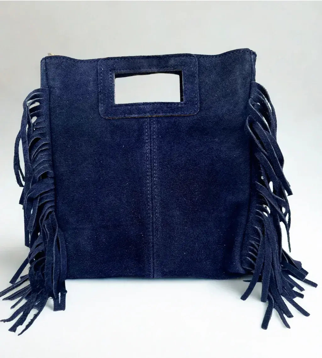 Fransentasche Moja in der Farbe dunkelblau vom Hamburger Modelabel stegmann mode