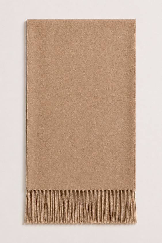 Produktfoto von Pashmina Schal in der Farbe Camel vom Hamburger Modelabel Stegmann Mode