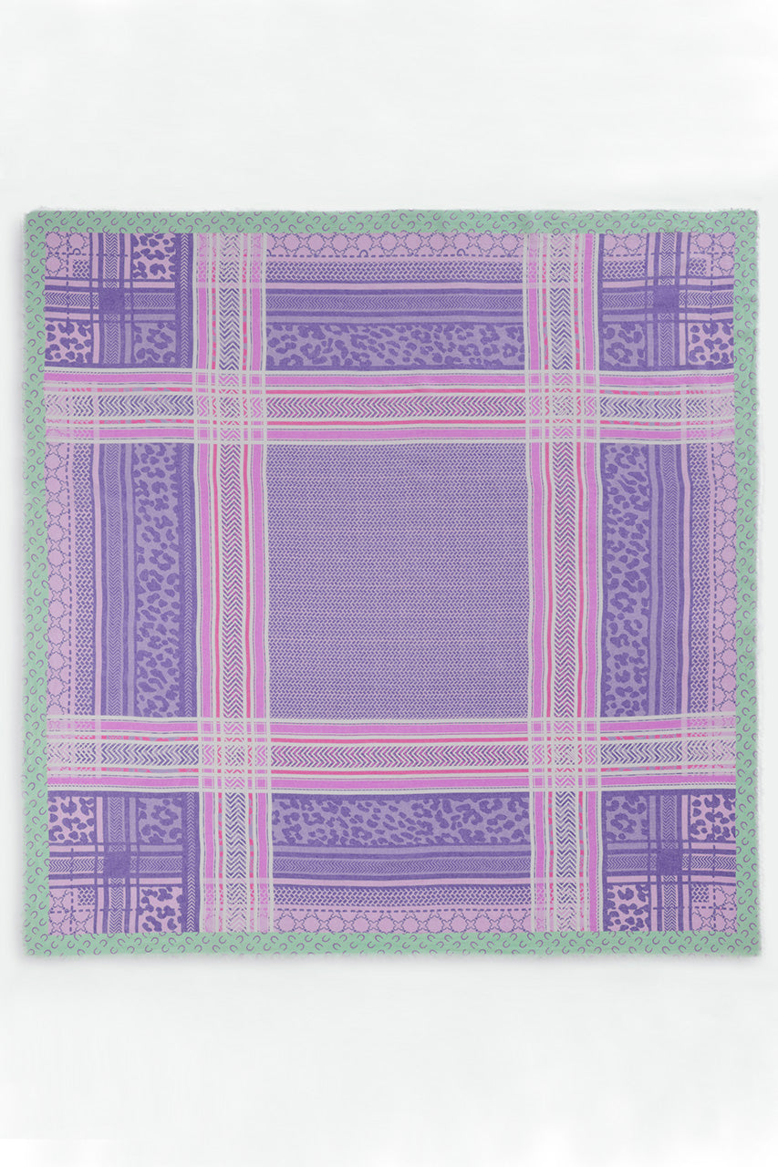 Tuch aus Biobaumwolle mit quadratischem Muster in zwei Farben